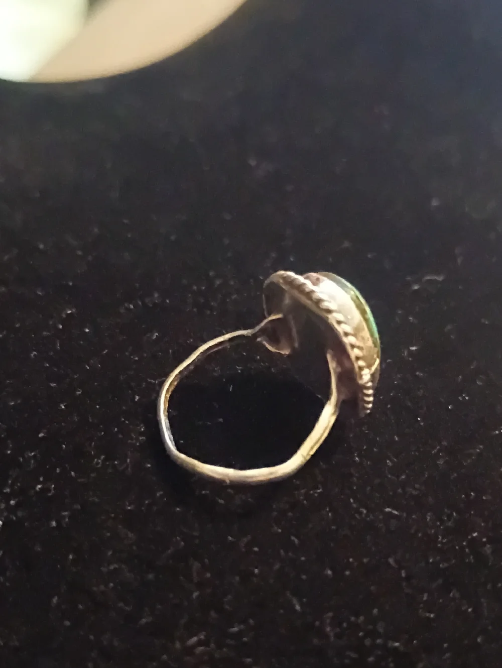 Authentic Small Native American-Navajo Turquoise And Sterling Silver Ring - Picture 4 of 9